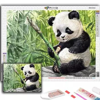 5D DIY Алмазная картина Вышивка крестом Животное Панда Алмазная вышивка Мозаика Стена Искусство Домашнее украшение Full Round 20X30CM