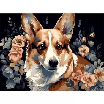 5d DIY Алмазная картина Вышивка крестом Животные Милые собаки корги Изделия ручной работы Алмазная вышивка Мозаика Домашний декор 30X40CM разноцветный