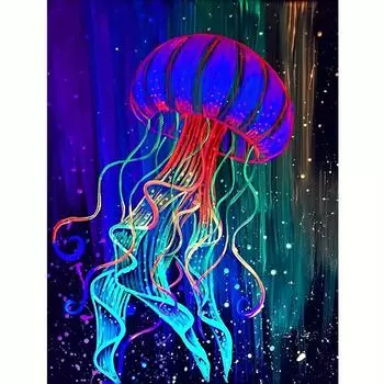 5D DIY Алмазная картина Вышивка Медуза животное Полный круглый ручной работы украшение дома 30x40 см/12x16 дюймов 30x40cm NO Frame