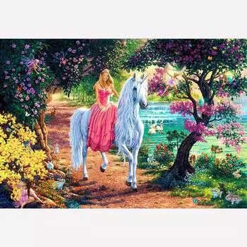 5D DIY Алмазная картина Вышивка Полный круглый Алмазная вышивка крестом Горный хрусталь Мозаика Картина 20X30CM