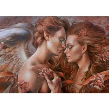 5D DIY Алмазная картина Вышивка Роза Любовник Ангел Вышивка крестом Горный хрусталь Мозаика Украшение дома Full Round 20x25CM