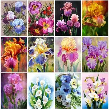 5D DIY Алмазная картина, вышивка крестиком, цветок, Алмазная вышивка, полная круглая дрель, мозаика, картина, декор из стразов, домашний подарок Full Round 20x30CM