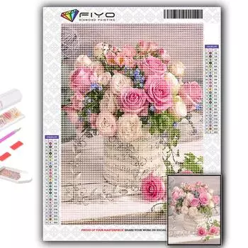 5D DIY Алмазная картина, вышивка крестиком, цветы и горшечные растения, Алмазная вышивка, мозаика, настенное украшение для дома Full Round 20X30CM