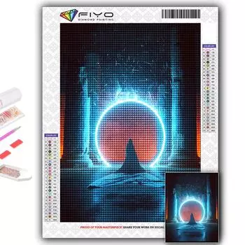 5D DIY Алмазная картина, вышивка крестиком, Киберпанк, геометрическая эстетика, Алмазная вышивка, мозаика, настенное украшение для дома Full Round 20X30CM