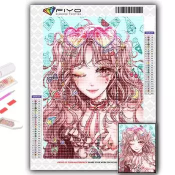 5D DIY Алмазная картина, вышивка крестиком, мультфильм, милая благородная девушка, Алмазная вышивка, мозаика, настенное украшение для дома Full Round 20X30CM
