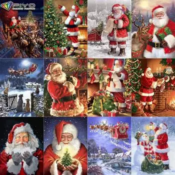 5D DIY Алмазная картина вышивка крестиком Рождественская елка Санта-Снеговик Алмазная вышивка Мозаика Настенное украшение дома Full Round 20X30CM