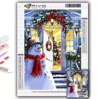 5D DIY Алмазная картина вышивка крестиком Рождественская елка Санта-Снеговик Алмазная вышивка Мозаика Настенное украшение дома Full Round 20X30CM