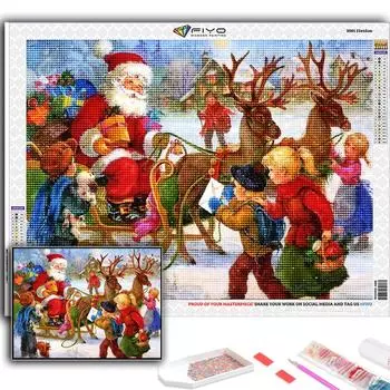 5D DIY Алмазная картина вышивка крестиком Рождественская елка Санта-Снеговик Алмазная вышивка Мозаика Настенное украшение дома Full Round 20X30CM