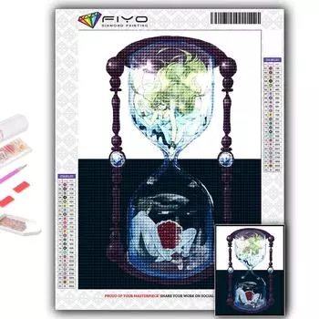 5D DIY Алмазная картина вышивка крестом Девушка в бутылке «Песочные часы» Алмазная вышивка Мозаика Настенное украшение дома Full Round 20X30CM