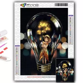 5D DIY Алмазная картина вышивка крестом Девушка в бутылке «Песочные часы» Алмазная вышивка Мозаика Настенное украшение дома Full Round 20X30CM