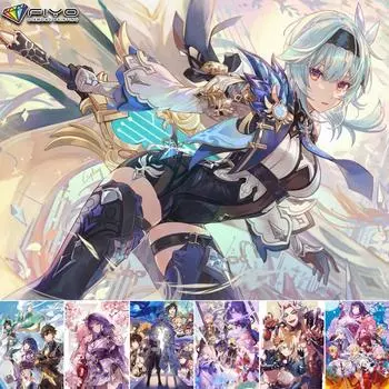 5D DIY Алмазная картина вышивка крестом Genshin игровой персонаж Алмазная вышивка Мозаика Настенное украшение дома Full Round 20X30CM