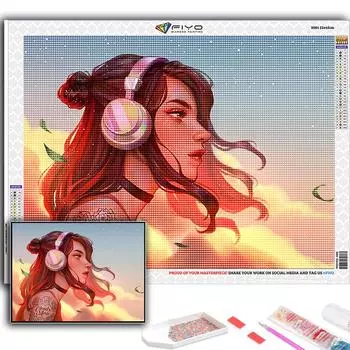 5D DIY Алмазная картина вышивка крестом мультфильм девушка аватар Алмазная вышивка мозаика настенное искусство украшение дома Full Round 20X30CM