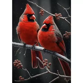 5d DIY Алмазная картина вышивка крестом животное два кардинала птица Алмазная вышивка мозаика домашний декор 30X40CM разноцветный