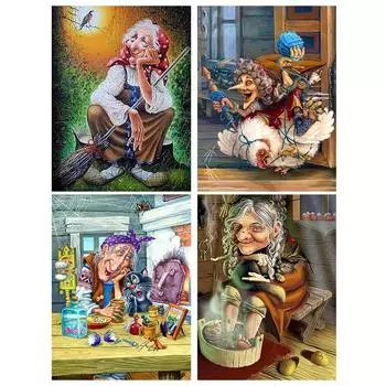 5D Diy Алмазная картина, вышивка, полная ведьма, птица, дерево, вышивка крестом, бисер, наборы для ручной работы, настенная мозаика, украшение для дома, Rustom Full Round 20x30CM