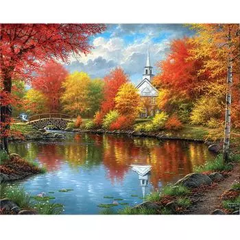 5D DIY Алмазная картина Заходящее солнце Пейзаж Вышивка крестом Полная алмазная вышивка 20X30CM