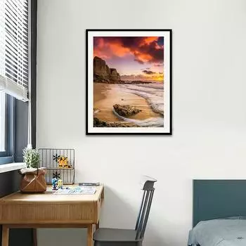 5D Diy Алмазная картина закат и пляж Алмазная вышивка Полный набор аниме Наборы для вышивки крестом Домашний декор Подарок ручной работы Round 25x25cm