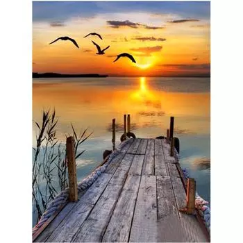 5D Diy Алмазная картина «Закат и сломанный мост», вышивка крестом, домашний декор, подарок ручной работы 20X25CM