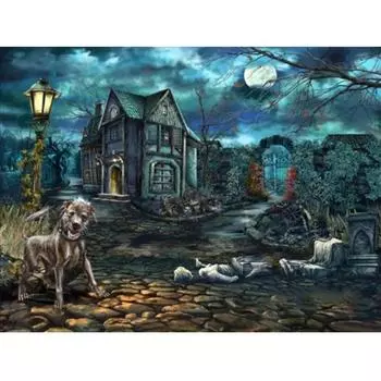 5D DIY Алмазная картина Замок и собака Набор для вышивки крестом Мозаика Алмазная вышивка Роза Полный круглый/квадратный дрель Украшение дома Round 20x30cm