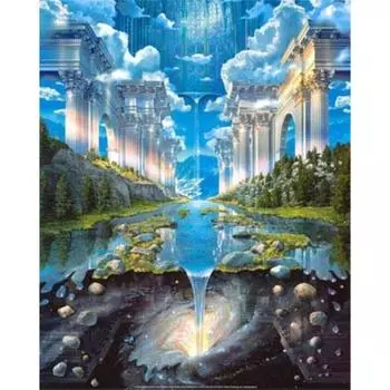 5D DIY Алмазная картина Здание Вышивка Мозаика Вышивка крестом Горный хрусталь Украшение 20X30CM