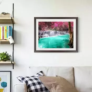 5D DIY Алмазная картина Зеленая вода Набор для вышивки крестом Мозаика Алмазная вышивка Роза Полный круглый квадратный дрель Украшение дома Round 40x50cm