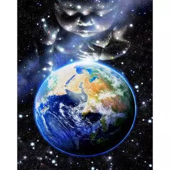 5D DIY Алмазная картина Земля Пейзаж Алмазная вышивка Полный набор мозаики Вышивка крестом Домашний декор Подарки ручной работы Round 20x30cm