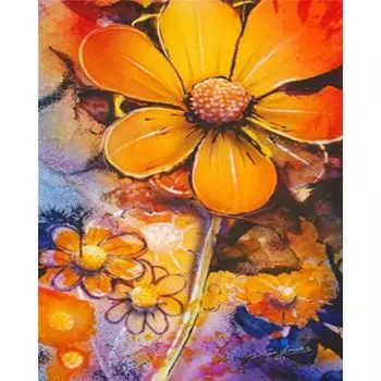 5D Diy Алмазная картина Желтые цветы Алмазная вышивка Крестом Домашний декор Подарки ручной работы Round 20x30cm