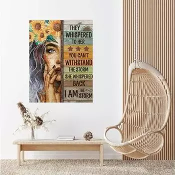 5D Diy Алмазная картина Женщина с венком из подсолнухов Набор для вышивки крестом Полная алмазная вышивка Мозаика Художественная картина Стразы Декор Подарок Full Round 20x30cm