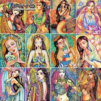 5D DIY Алмазная картина Женщина Современная картина со стразами Алмазная вышивка Распродажа Вышивка крестиком Мозаика Настенный домашний декор Full Round 20X30CM