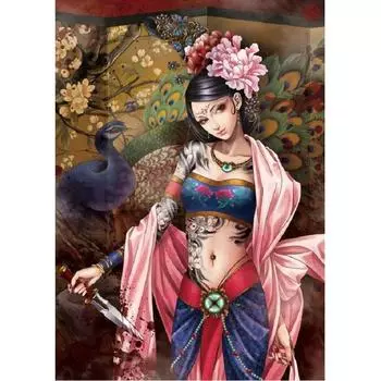 5D DIY Алмазная картина Женщина-убийца Набор для вышивки крестом Мозаика Алмазная вышивка Роза Полный круглый/квадратный дрель Украшение дома Round 20x30cm