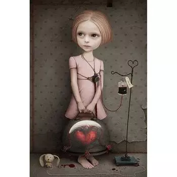 5D DIY Алмазная картина «Женщина входит в кровь», Алмазная вышивка, полный набор мозаики, вышивка крестиком, домашний декор, подарки ручной работы Round 20x30cm