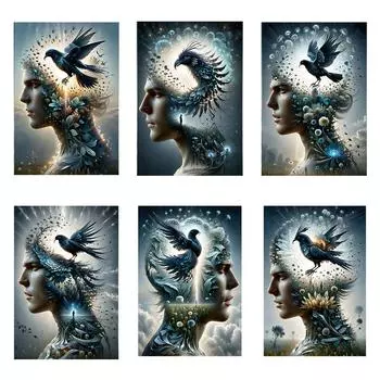 5D DIY Алмазная картина Женская картина Полная Алмазная мозаика Вышивка животных и птиц Вышивка крестом Цветок Украшение для дома Full Round 20x30CM