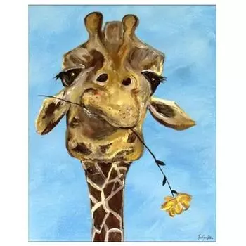 5D DIY Алмазная картина Жираф Набор для вышивки крестом Мозаика Алмазная вышивка Роза Полный круглый/квадратный дрель Украшение дома Round 20x30cm