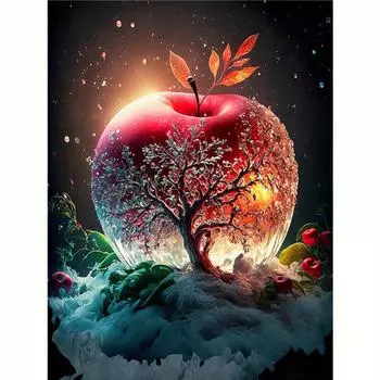 5D DIY Алмазная картина Живописная полная круглая Алмазная вышивка Дерево Вышивка крестиком Мозаика ручной работы Подарок Украшение дома 30x40 см/12x16 дюймов 30x40cm NO Frame