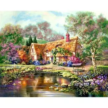 5D DIY Алмазная картина Живописная вышивка крестиком Алмазная вышивка Круглые стразы Мозаика Рукоделие 20X30CM