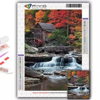 5D DIY Алмазная картина Живописный водопад Вышивка крестом Алмазная художественная вышивка Мозаика Домашний декор Full Round 20X30CM