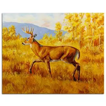5D DIY Алмазная картина Животное Алмазная вышивка Полный Круглый Олень Алмазная мозаика 20X30CM