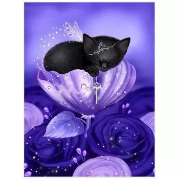 5D DIY Алмазная картина Животное Алмазная вышивка Кошка Фотографии Горный хрусталь Алмазная мозаика Домашний декор 20X30CM