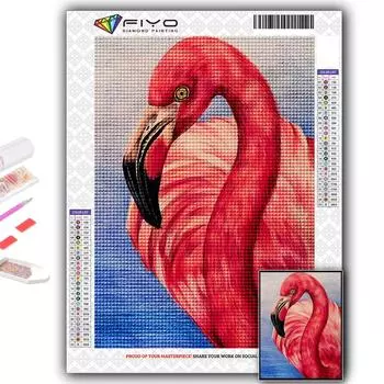 5D Diy Алмазная картина Животное Фламинго Вышивка крестом Полный Алмазная вышивка Мозаика Full Round 20X30CM