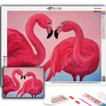 5D Diy Алмазная картина Животное Фламинго Вышивка крестом Полный Алмазная вышивка Мозаика Full Round 20X30CM