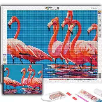 5D Diy Алмазная картина Животное Фламинго Вышивка крестом Полный Алмазная вышивка Мозаика Full Round 20X30CM