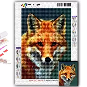 5D DIY Алмазная картина Животное Лиса Вышивка крестом Алмазная художественная вышивка Мозаика Домашний деко Full Round 20X30CM
