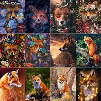 5D Diy Алмазная картина Животное Лиса Вышивка крестиком Полный Алмазная вышивка Мозаика Full Round 20X30CM