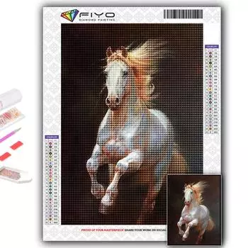 5D DIY Алмазная картина Животное Лошадь Вышивка крестиком Алмазная художественная вышивка Мозаика Домашний деко Full Round 20X30CM