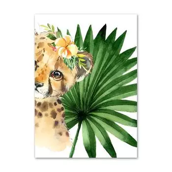 5D DIY Алмазная картина Животное Молодой леопард Вышивка Крестом 3D Домашний декор 20X30CM