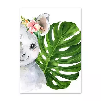 5D DIY Алмазная картина животное носорог вышивка крестом 3D домашний декор 20X30CM