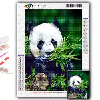 5D Diy Алмазная картина Животное Панда Вышивка крестом Полный Алмазная вышивка Мозаика Full Round 20X30CM
