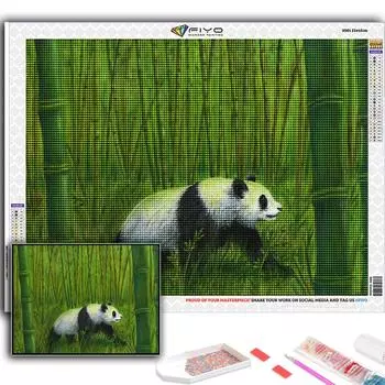 5D Diy Алмазная картина Животное Панда Вышивка крестом Полный Алмазная вышивка Мозаика Full Round 20X30CM