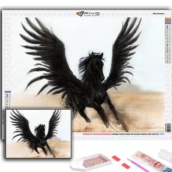 5D Diy Алмазная картина Животное Пегас Вышивка крестом Полный Алмазная вышивка Мозаика Full Round 20X30CM