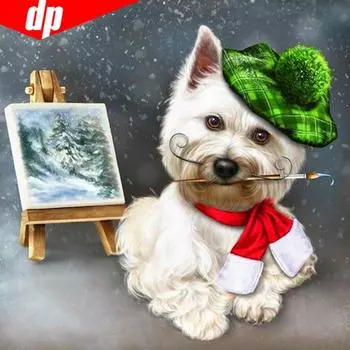 5D DIY Алмазная картина животное собака полная круглая вышивка продажа Алмазная мозаика горный хрусталь изображение 30x30