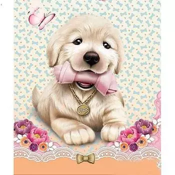 5D DIY Алмазная картина Животное собака Вышивка крестом 3D Домашний декор 20X30CM